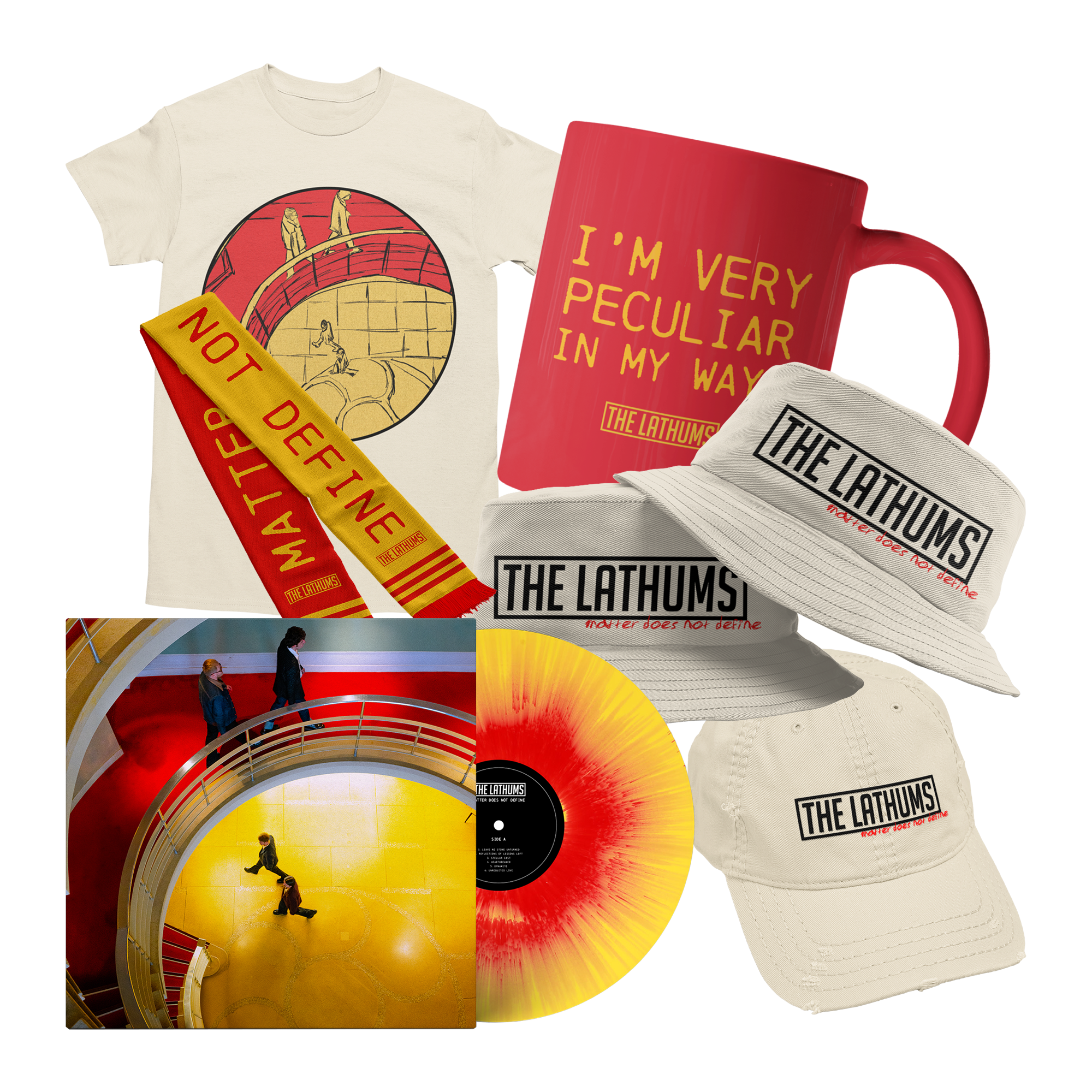 Matter Does Not Define: Artist Store Exclusive Red & Yellow Splatter Vinyl + All Merch Bundle